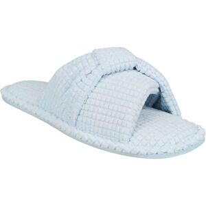 Charter Club Women Knot Top Slide‎ Slippers With Memory Foam Blue Small 5-6